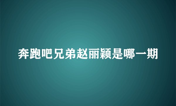 奔跑吧兄弟赵丽颖是哪一期