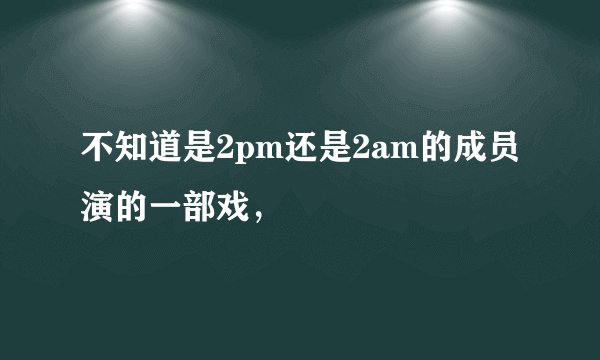不知道是2pm还是2am的成员演的一部戏，