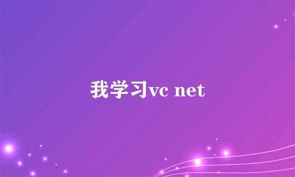 我学习vc net