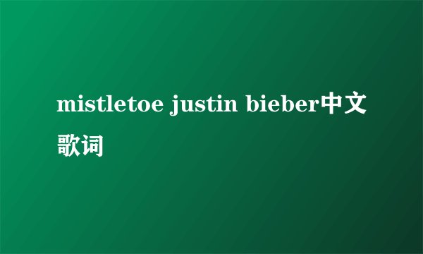 mistletoe justin bieber中文歌词