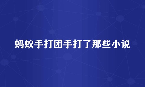 蚂蚁手打团手打了那些小说
