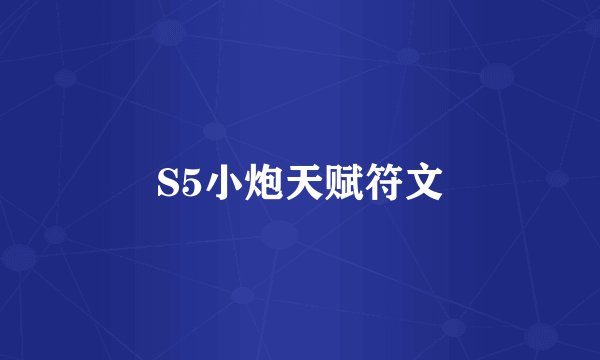 S5小炮天赋符文