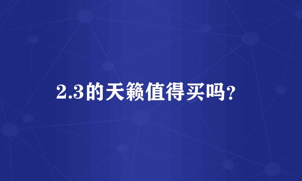 2.3的天籁值得买吗？