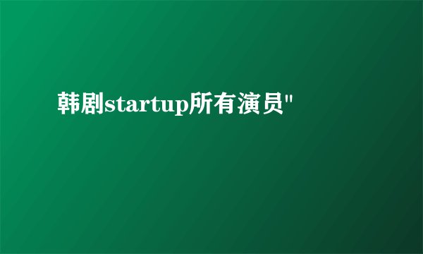 韩剧startup所有演员