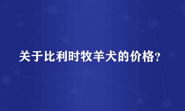 关于比利时牧羊犬的价格？