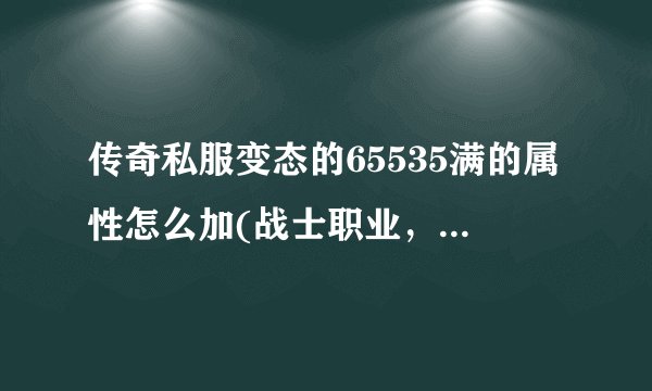 传奇私服变态的65535满的属性怎么加(战士职业，有50万属性！)
