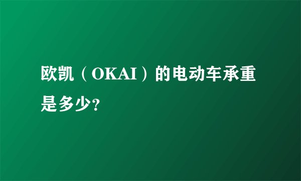 欧凯（OKAI）的电动车承重是多少？