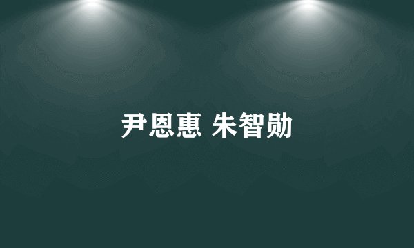 尹恩惠 朱智勋