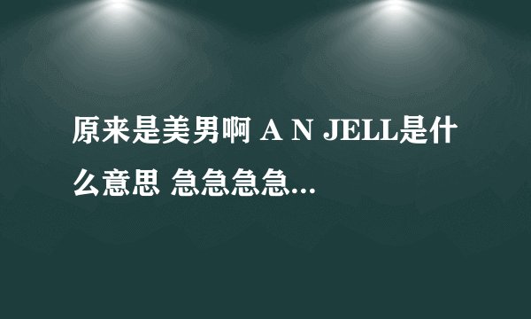 原来是美男啊 A N JELL是什么意思 急急急急急急急急急急急急急急急急！！！！！！！！！！！！！！！