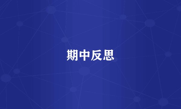 期中反思