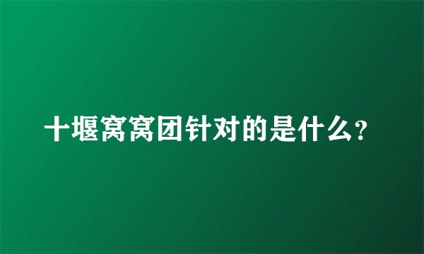 十堰窝窝团针对的是什么？