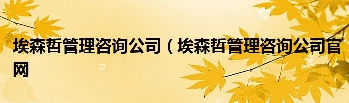 埃森哲管理咨询公司（埃森哲管理咨询公司官网
