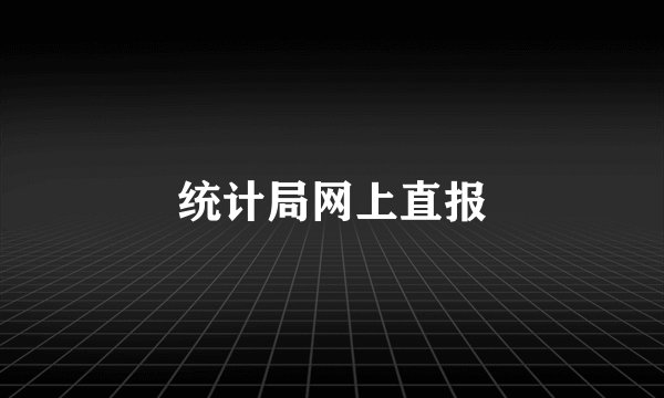 统计局网上直报