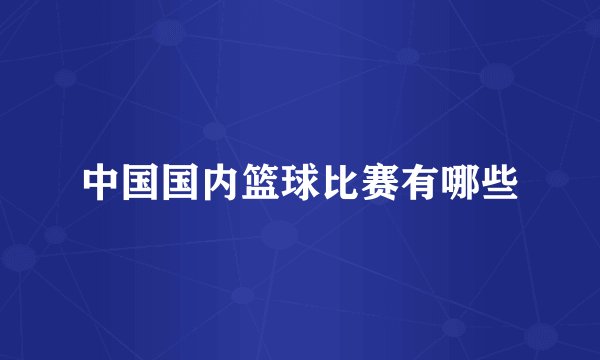 中国国内篮球比赛有哪些