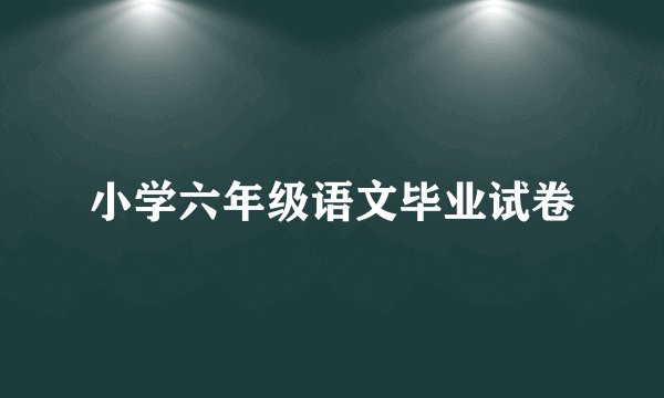 小学六年级语文毕业试卷