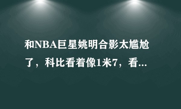 和NBA巨星姚明合影太尴尬了，科比看着像1米7，看到曾志伟我笑了