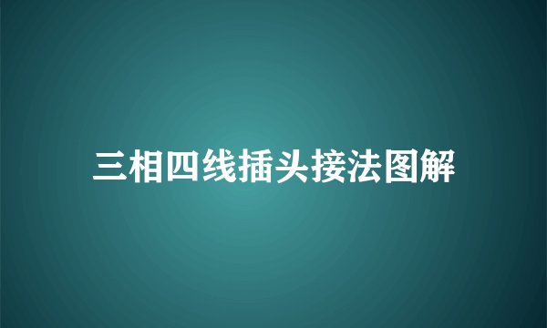 三相四线插头接法图解