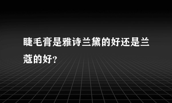 睫毛膏是雅诗兰黛的好还是兰蔻的好？