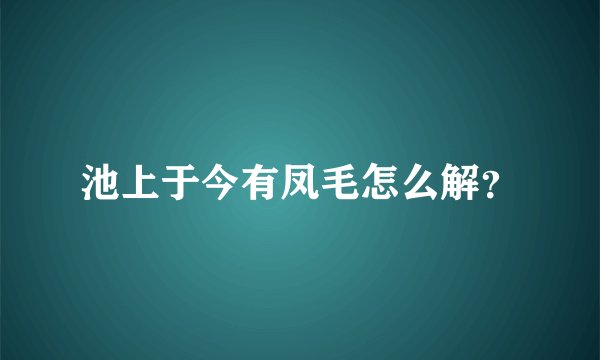 池上于今有凤毛怎么解？