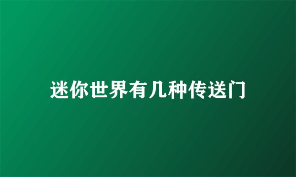 迷你世界有几种传送门