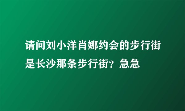 请问刘小洋肖娜约会的步行街是长沙那条步行街？急急