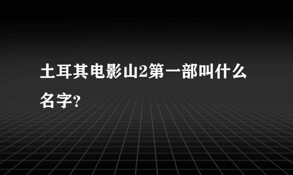 土耳其电影山2第一部叫什么名字？