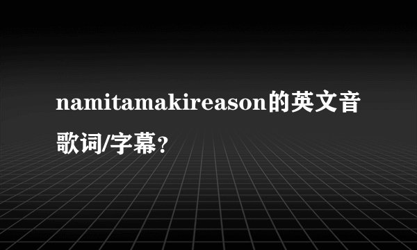namitamakireason的英文音歌词/字幕？