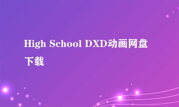 High School DXD动画网盘下载