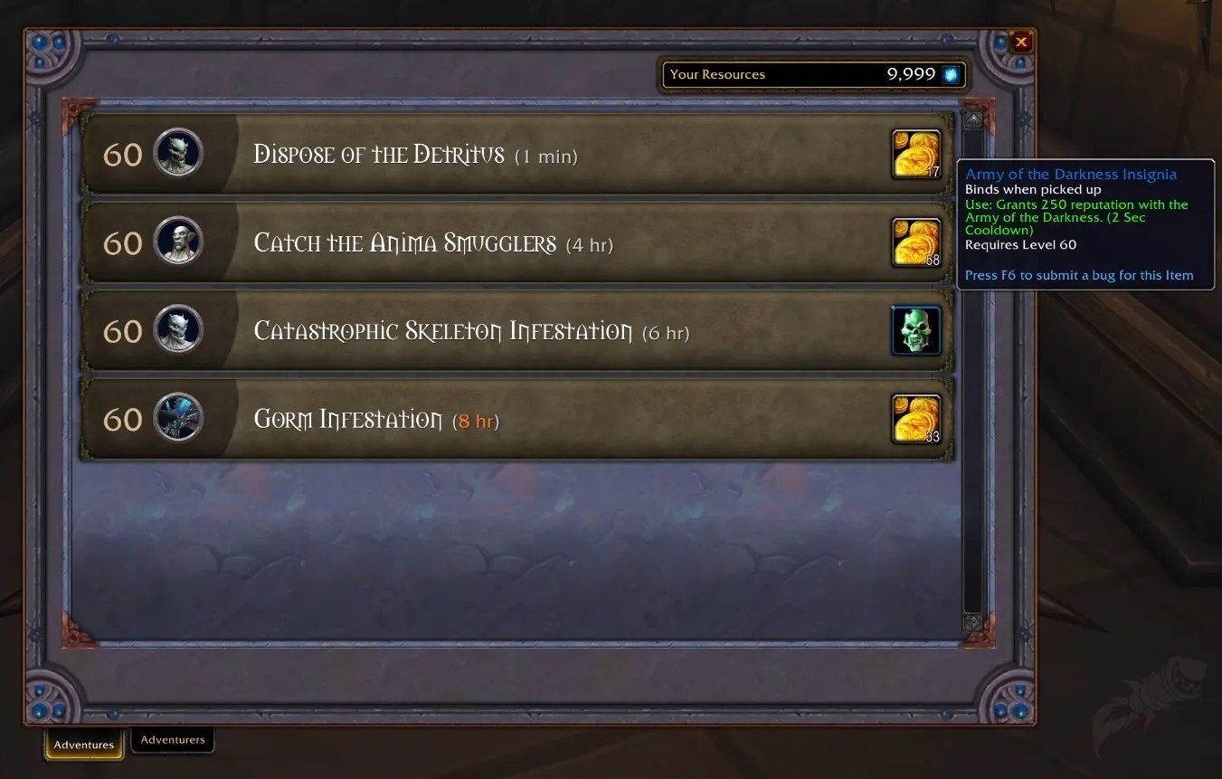 《魔兽世界》9.0随从任务介绍