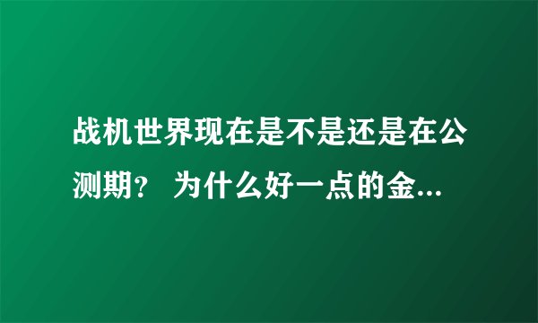 战机世界现在是不是还是在公测期？ 为什么好一点的金币飞机都不能买永久的？