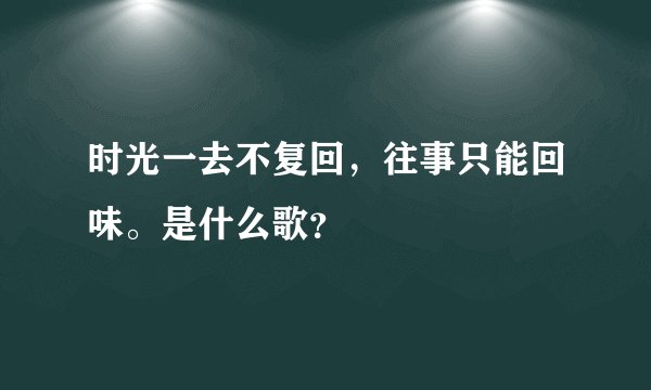 时光一去不复回，往事只能回味。是什么歌？