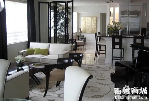 2013客厅隔断效果图 客厅半封闭式隔断