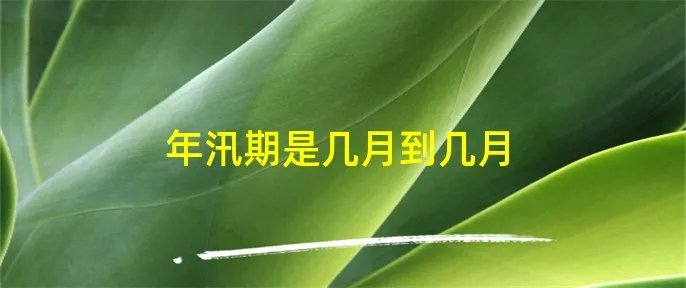 年汛期是几月到几月