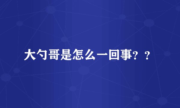 大勺哥是怎么一回事？？