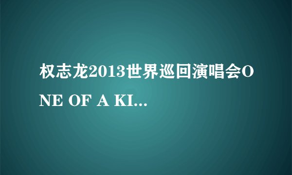 权志龙2013世界巡回演唱会ONE OF A KIND 首尔场DVD