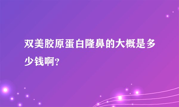 双美胶原蛋白隆鼻的大概是多少钱啊？