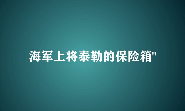 海军上将泰勒的保险箱