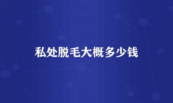 私处脱毛大概多少钱