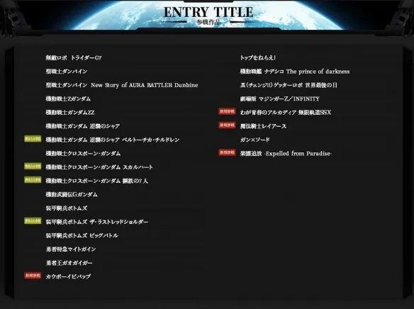 《超级机器人大战T》参战作品介绍 参战表清单一览