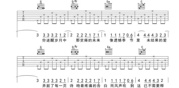 理想三旬吉他谱是？