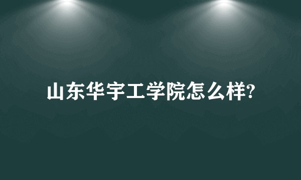 山东华宇工学院怎么样?