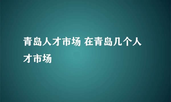 青岛人才市场 在青岛几个人才市场
