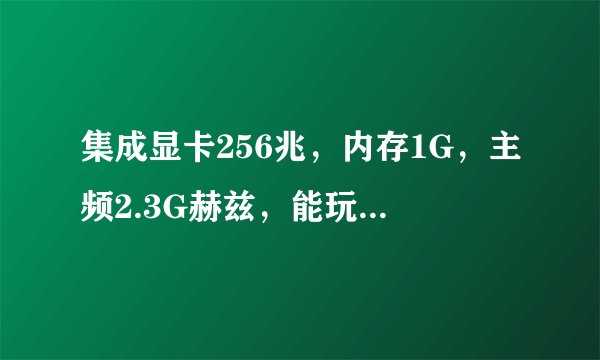 集成显卡256兆，内存1G，主频2.3G赫兹，能玩什么网络游戏