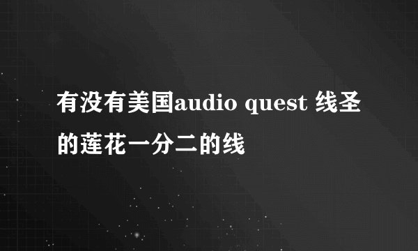 有没有美国audio quest 线圣的莲花一分二的线