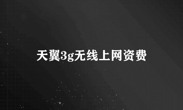 天翼3g无线上网资费