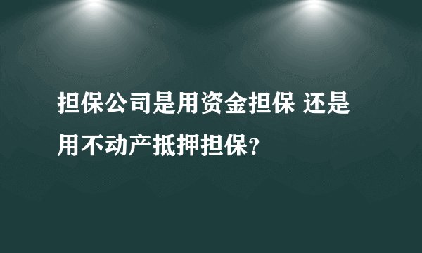 担保公司是用资金担保 还是用不动产抵押担保？