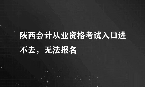 陕西会计从业资格考试入口进不去，无法报名