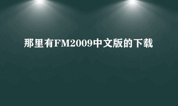 那里有FM2009中文版的下载