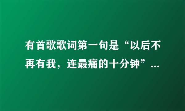 有首歌歌词第一句是“以后不再有我，连最痛的十分钟”是那首歌？