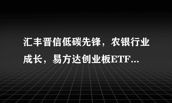 汇丰晋信低碳先锋，农银行业成长，易方达创业板ETF,这三只基金，哪一只定投更好？